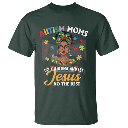 Afro Autism Mom T Shirt African American Autistic Black Mama Religious Cross