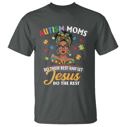 Afro Autism Mom T Shirt African American Autistic Black Mama Religious Cross