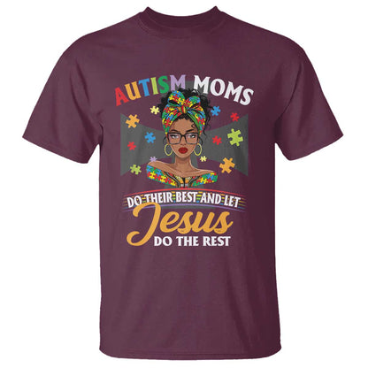 Afro Autism Mom T Shirt African American Autistic Black Mama Religious Cross