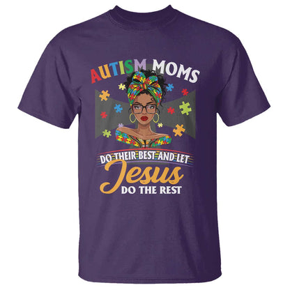 Afro Autism Mom T Shirt African American Autistic Black Mama Religious Cross