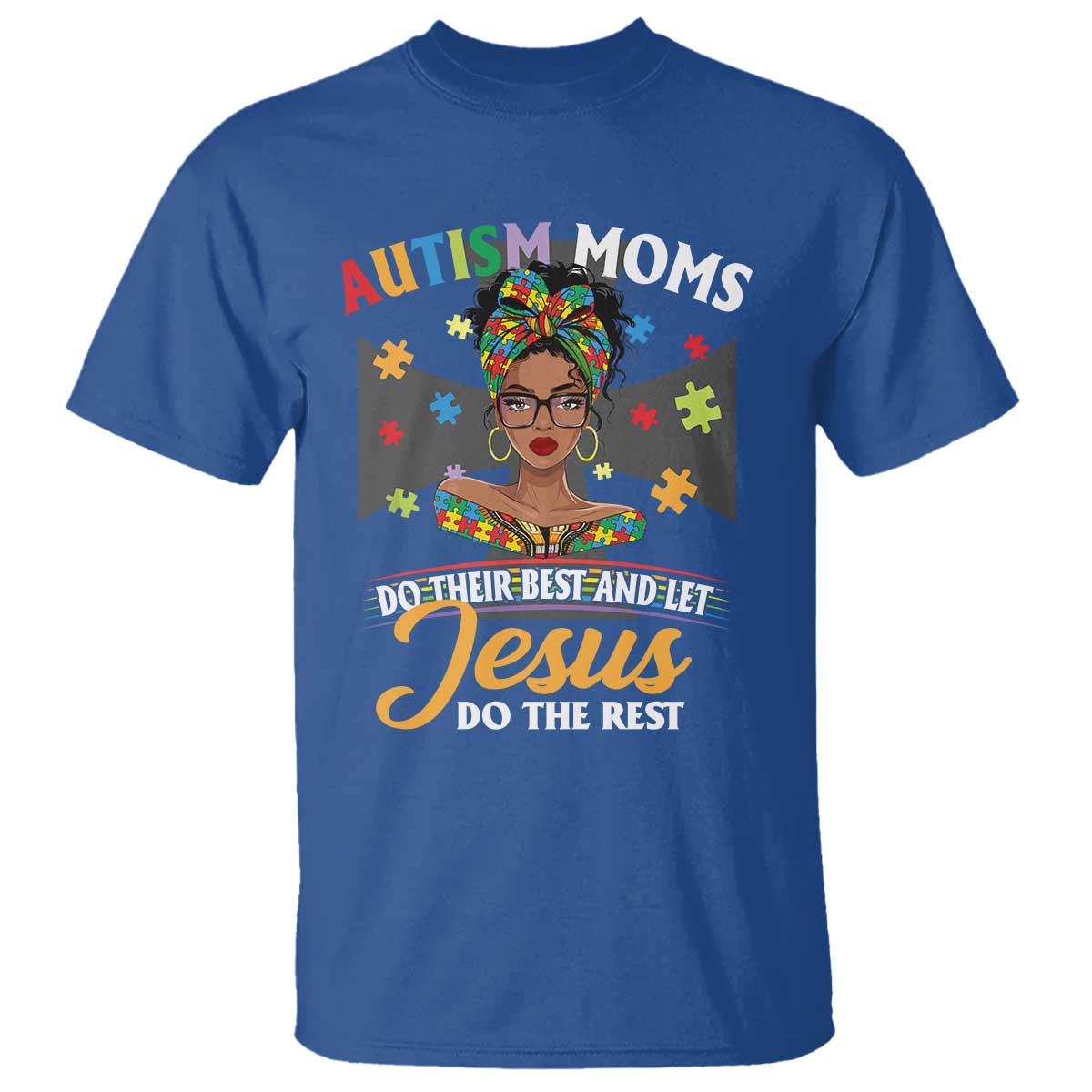 Afro Autism Mom T Shirt African American Autistic Black Mama Religious Cross
