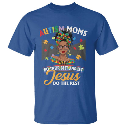 Afro Autism Mom T Shirt African American Autistic Black Mama Religious Cross