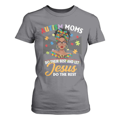 Afro Autism Mom T Shirt For Women African American Autistic Black Mama Religious Cross