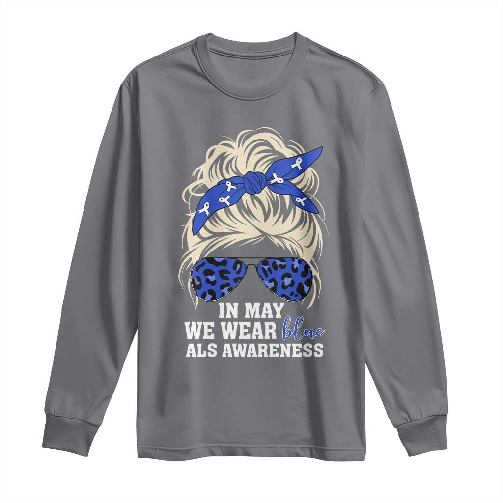 ALS Support We Wear Blue In May Long Sleeve Shirt