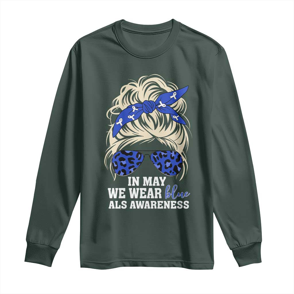 ALS Support We Wear Blue In May Long Sleeve Shirt