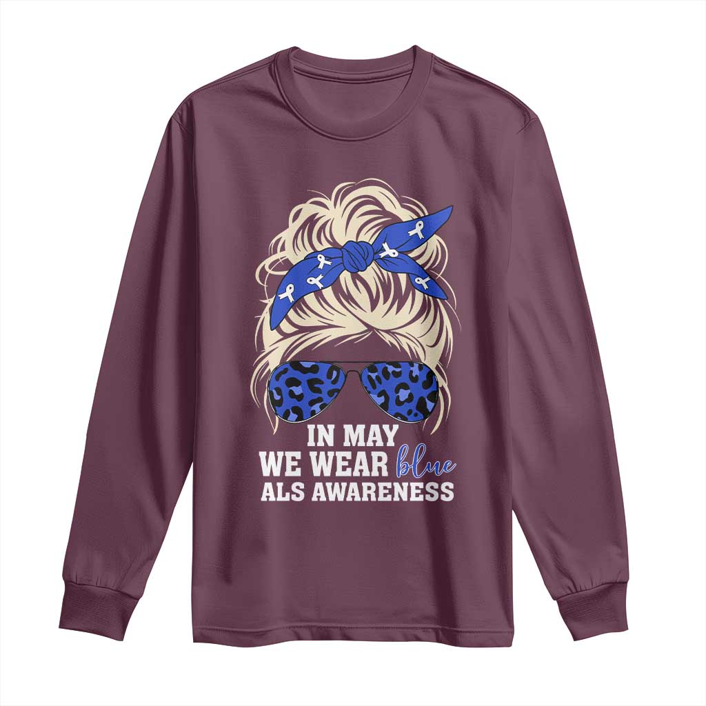 ALS Support We Wear Blue In May Long Sleeve Shirt