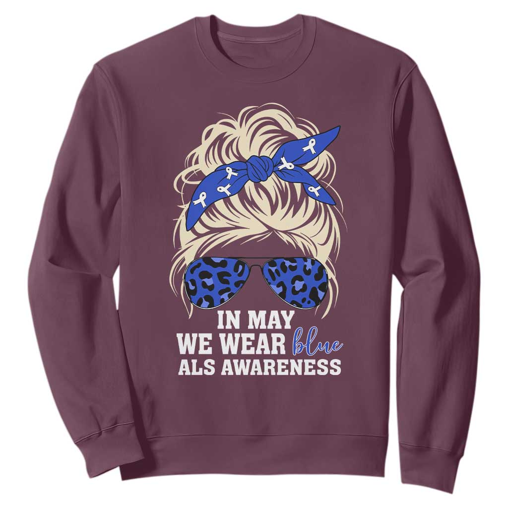 ALS Support We Wear Blue In May Sweatshirt