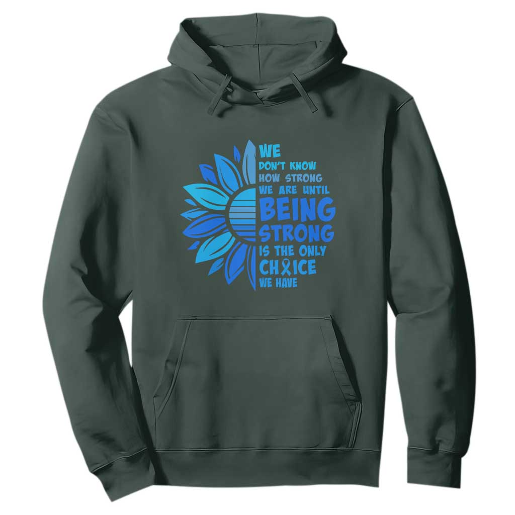 ALS Support Hoodie Blue Ribbon Stronger Survivor
