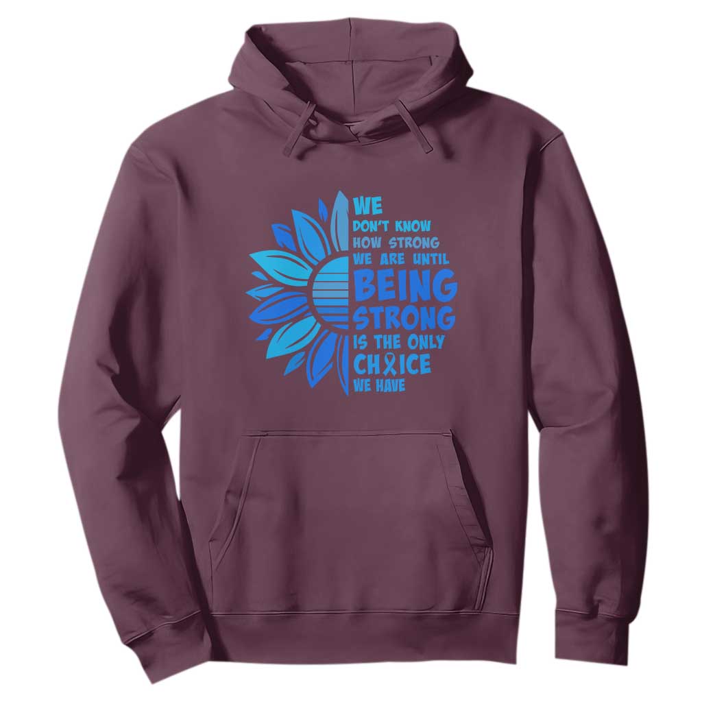 ALS Support Hoodie Blue Ribbon Stronger Survivor