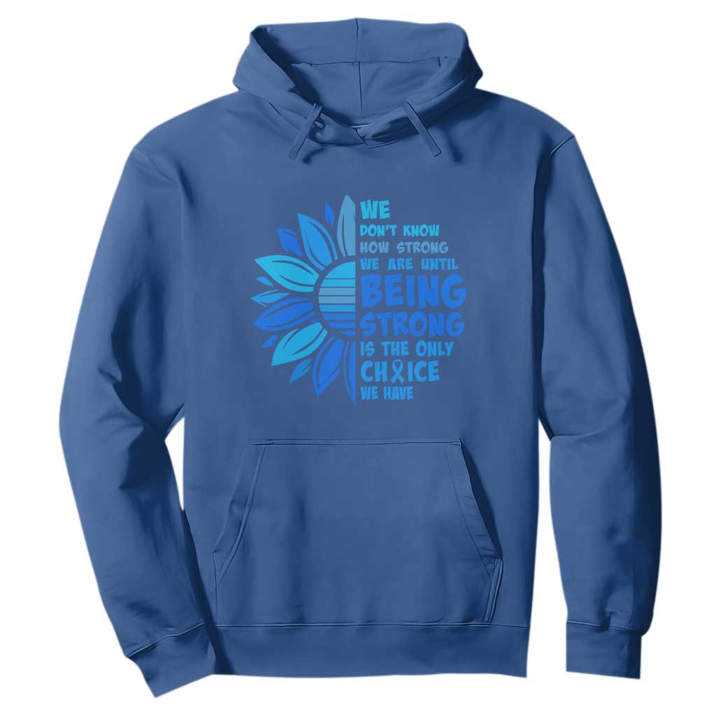 ALS Support Hoodie Blue Ribbon Stronger Survivor