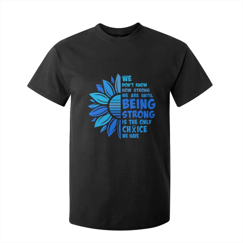 ALS Support T Shirt For Kid Blue Ribbon Stronger Survivor