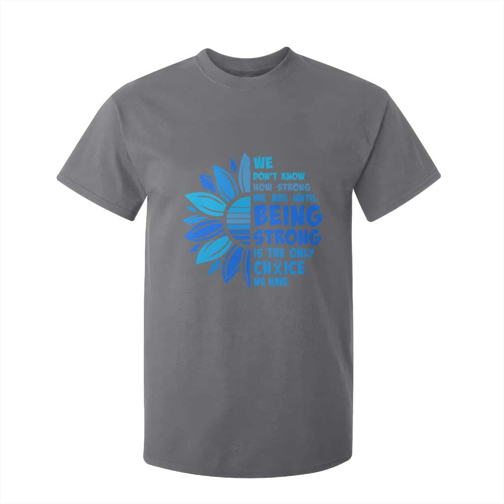 ALS Support T Shirt For Kid Blue Ribbon Stronger Survivor