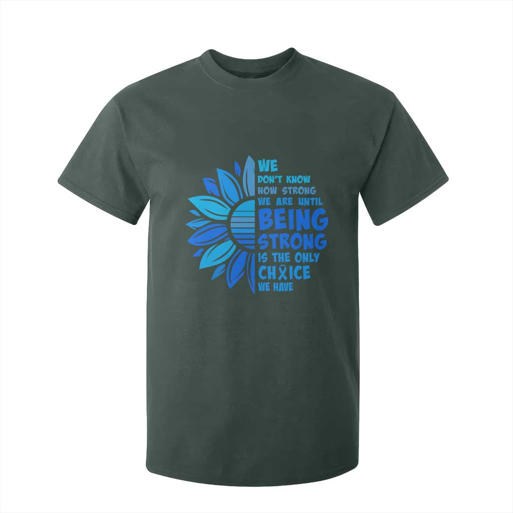 ALS Support T Shirt For Kid Blue Ribbon Stronger Survivor