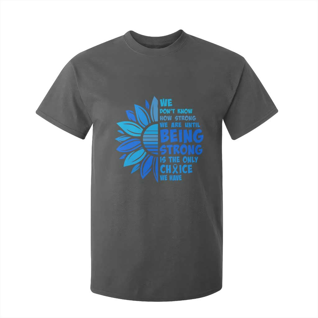 ALS Support T Shirt For Kid Blue Ribbon Stronger Survivor