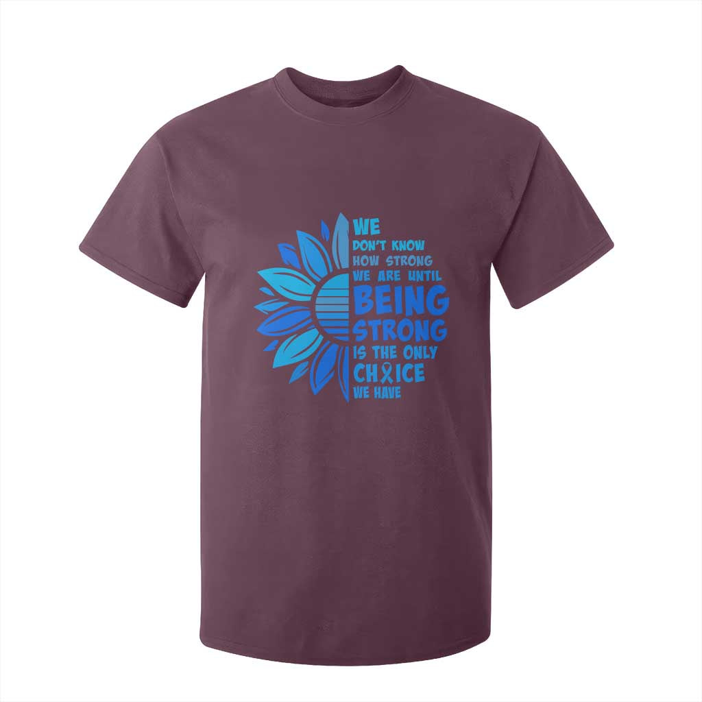 ALS Support T Shirt For Kid Blue Ribbon Stronger Survivor