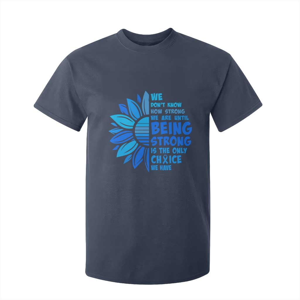 ALS Support T Shirt For Kid Blue Ribbon Stronger Survivor