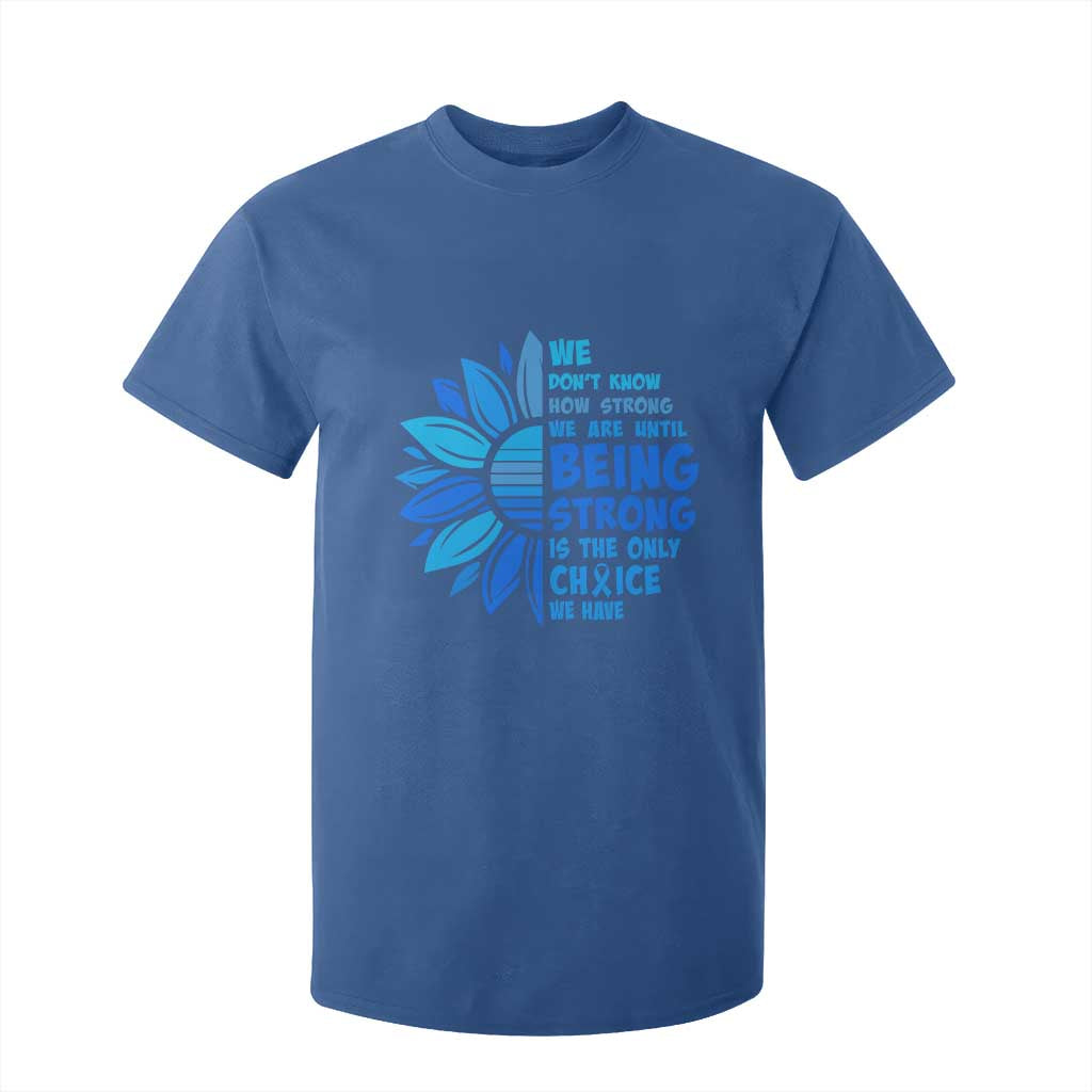 ALS Support T Shirt For Kid Blue Ribbon Stronger Survivor