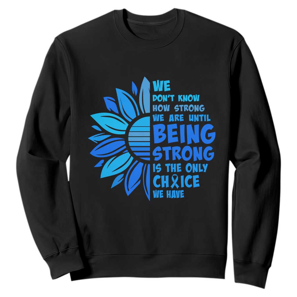 ALS Support Sweatshirt Blue Ribbon Stronger Survivor