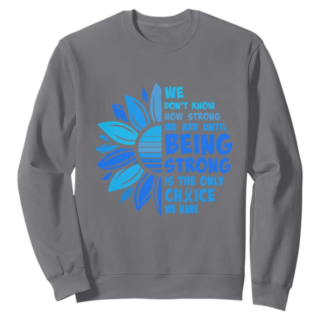 ALS Support Sweatshirt Blue Ribbon Stronger Survivor