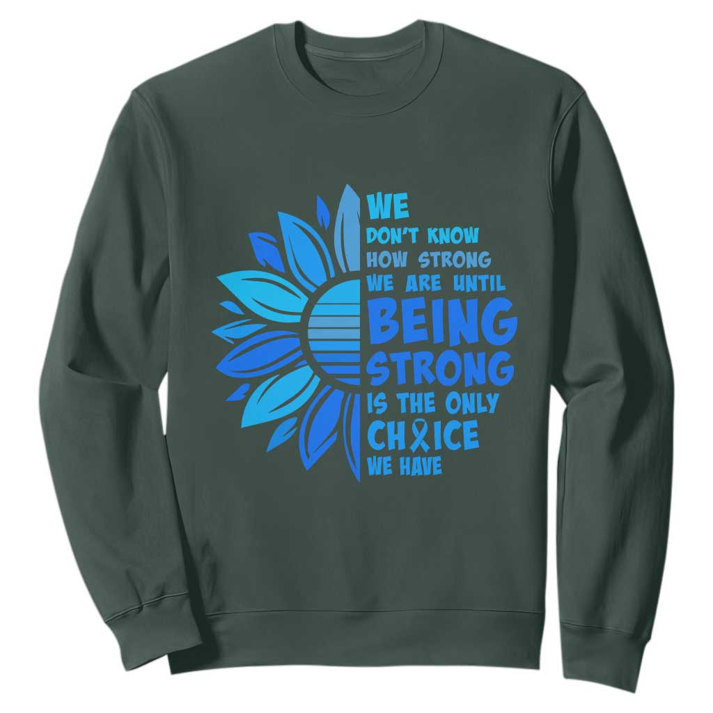 ALS Support Sweatshirt Blue Ribbon Stronger Survivor