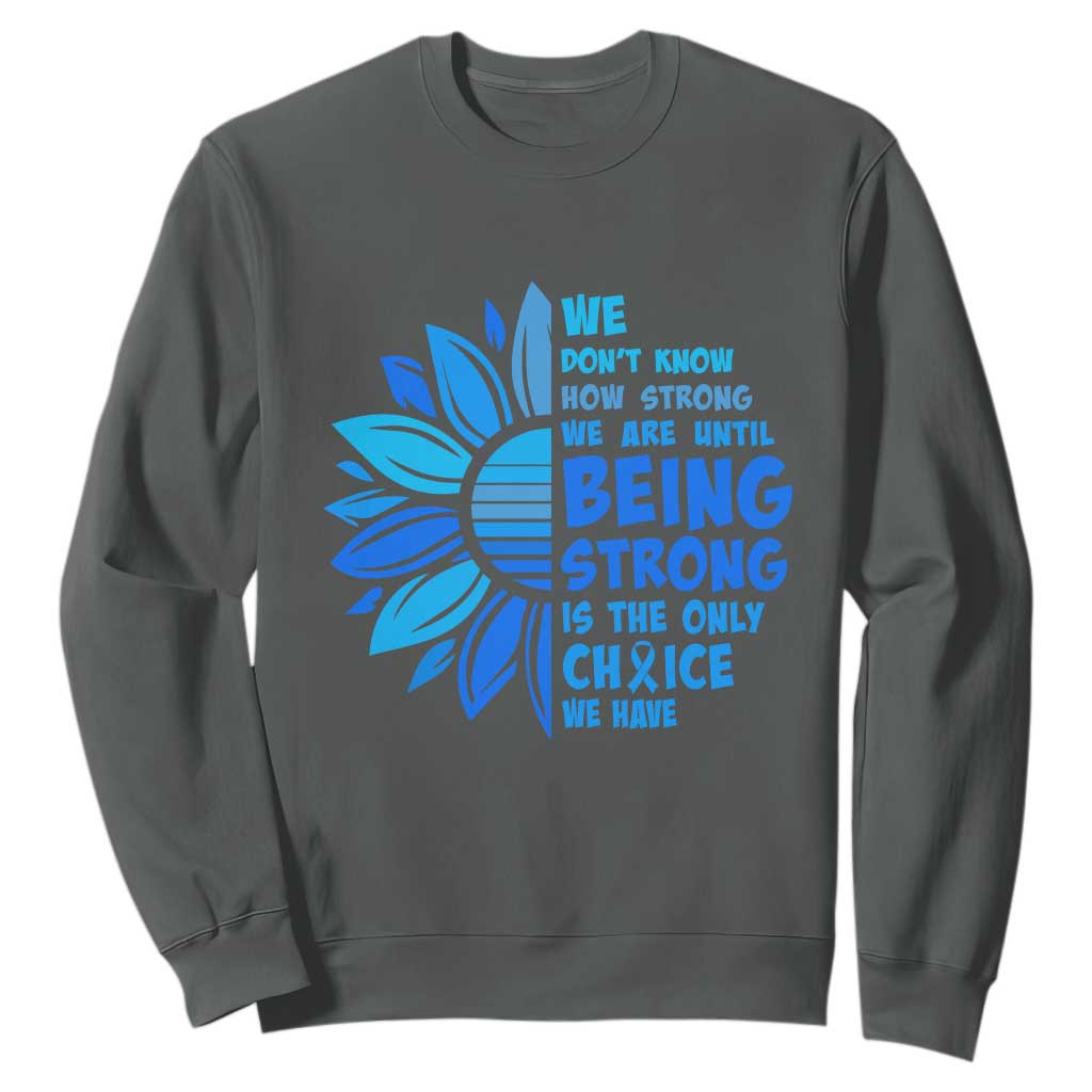 ALS Support Sweatshirt Blue Ribbon Stronger Survivor