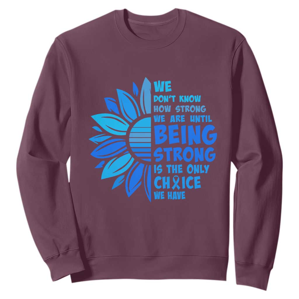 ALS Support Sweatshirt Blue Ribbon Stronger Survivor