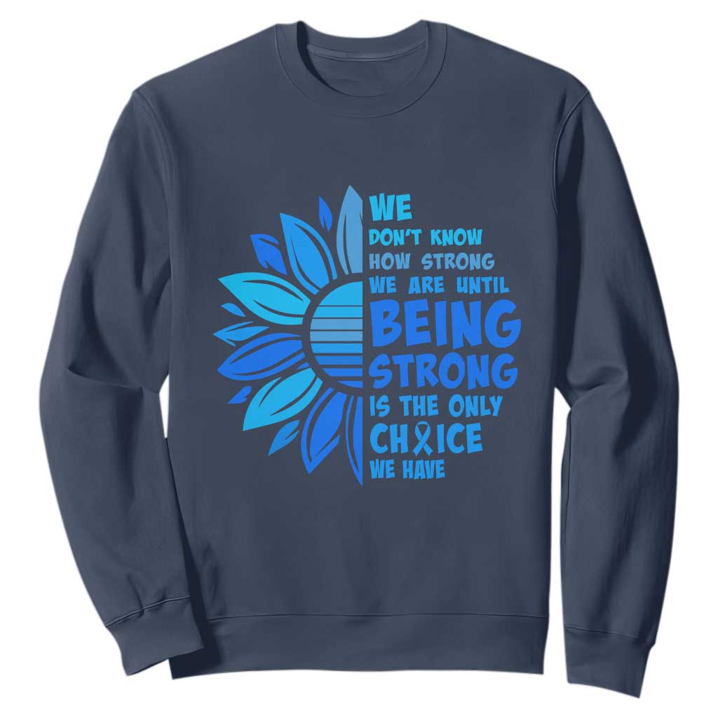ALS Support Sweatshirt Blue Ribbon Stronger Survivor