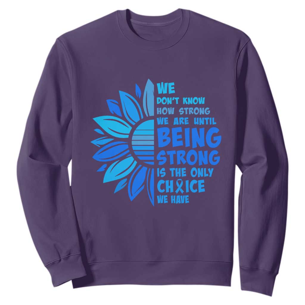 ALS Support Sweatshirt Blue Ribbon Stronger Survivor