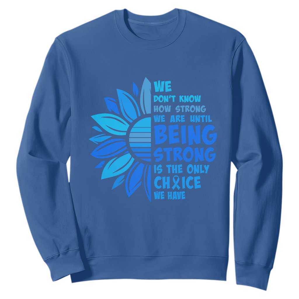 ALS Support Sweatshirt Blue Ribbon Stronger Survivor