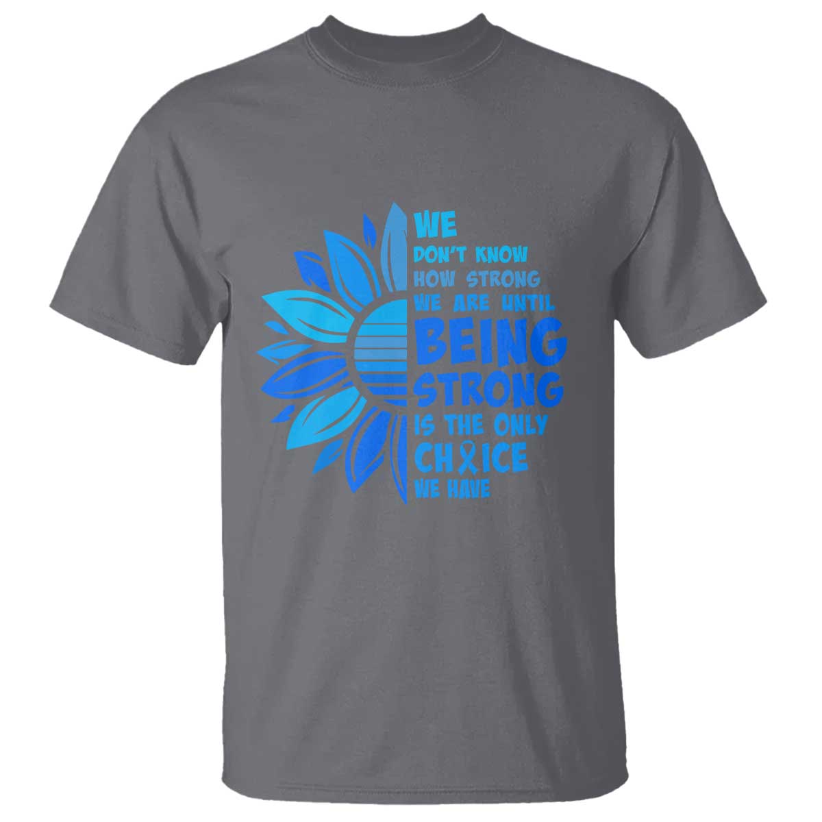 ALS Support T Shirt Blue Ribbon Stronger Survivor