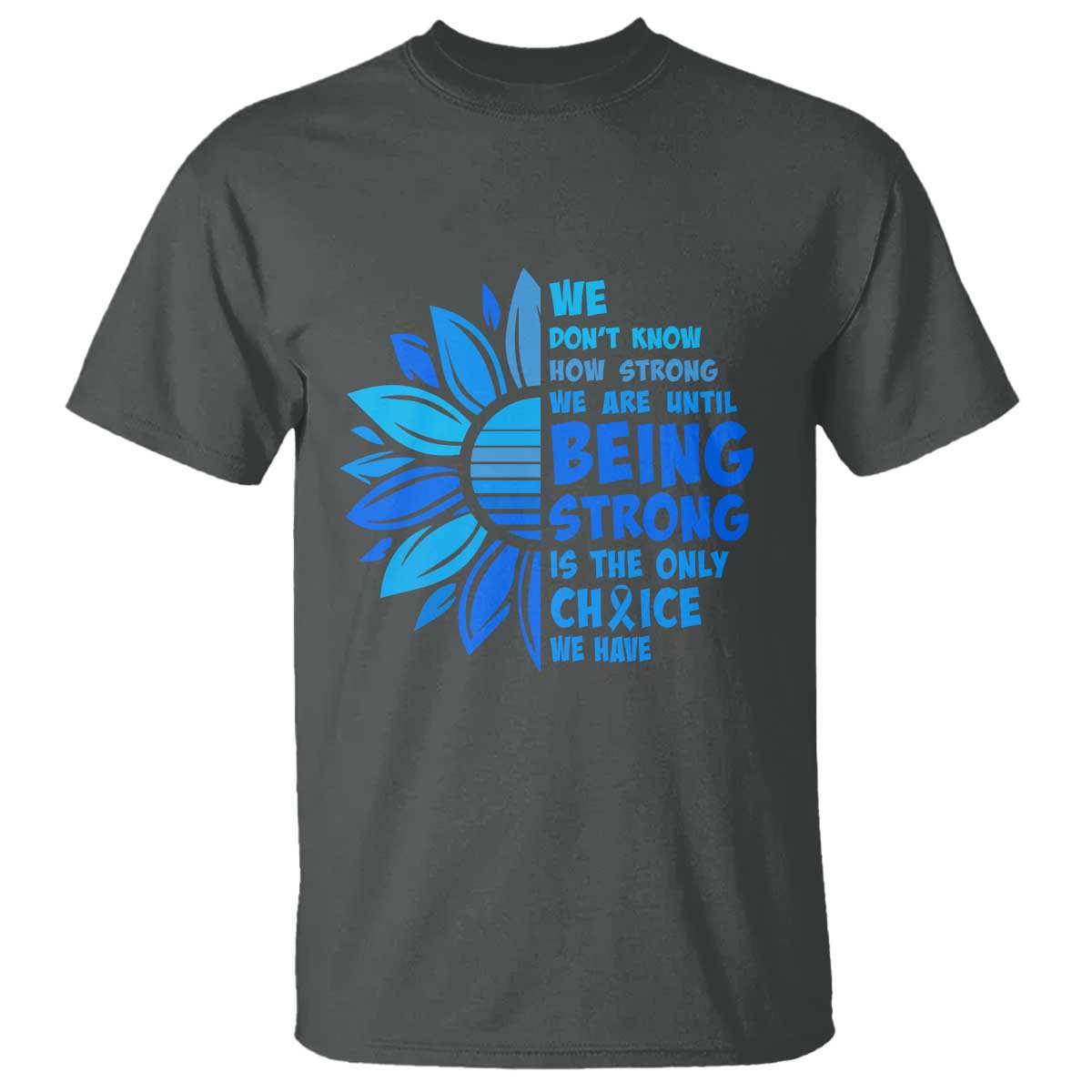 ALS Support T Shirt Blue Ribbon Stronger Survivor