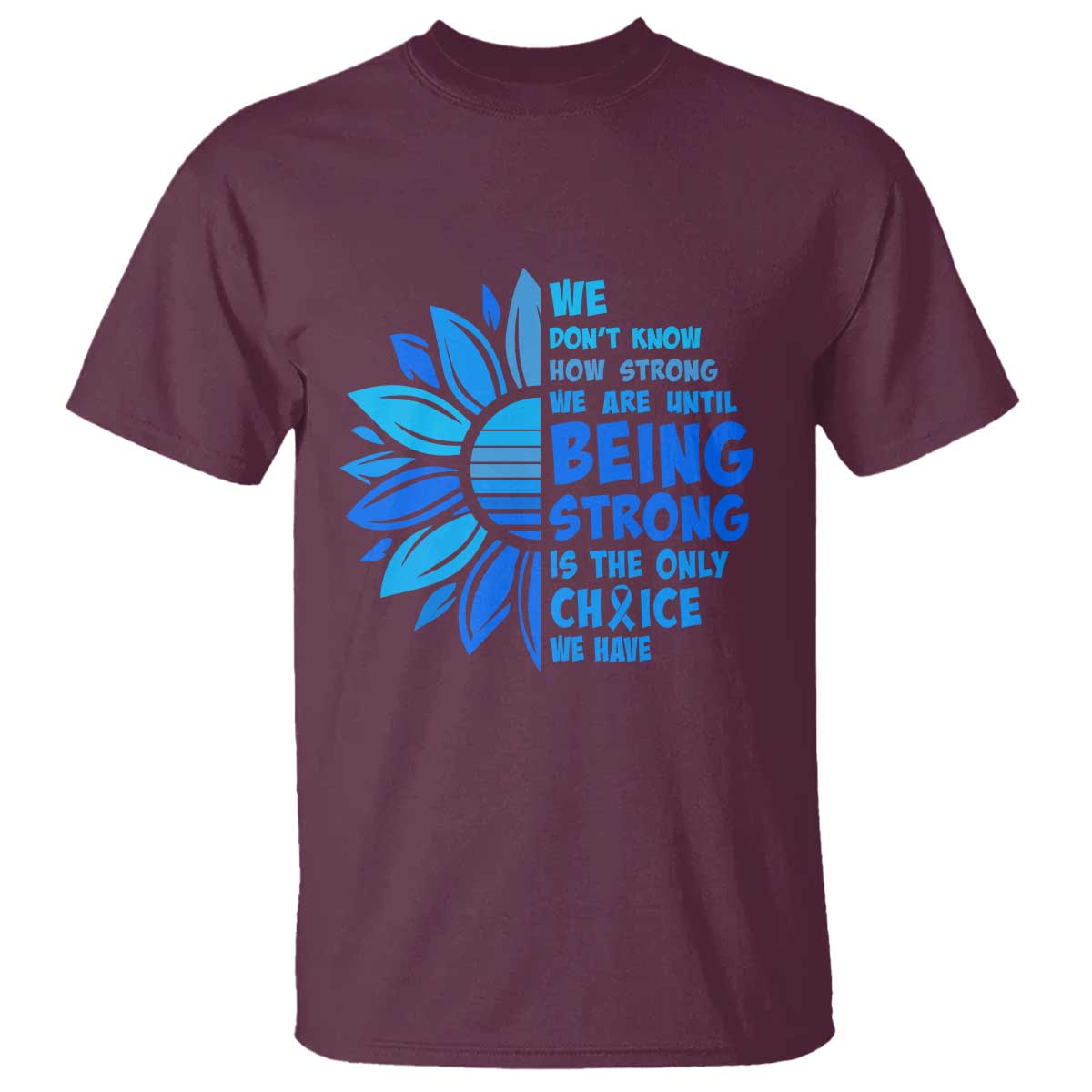 ALS Support T Shirt Blue Ribbon Stronger Survivor