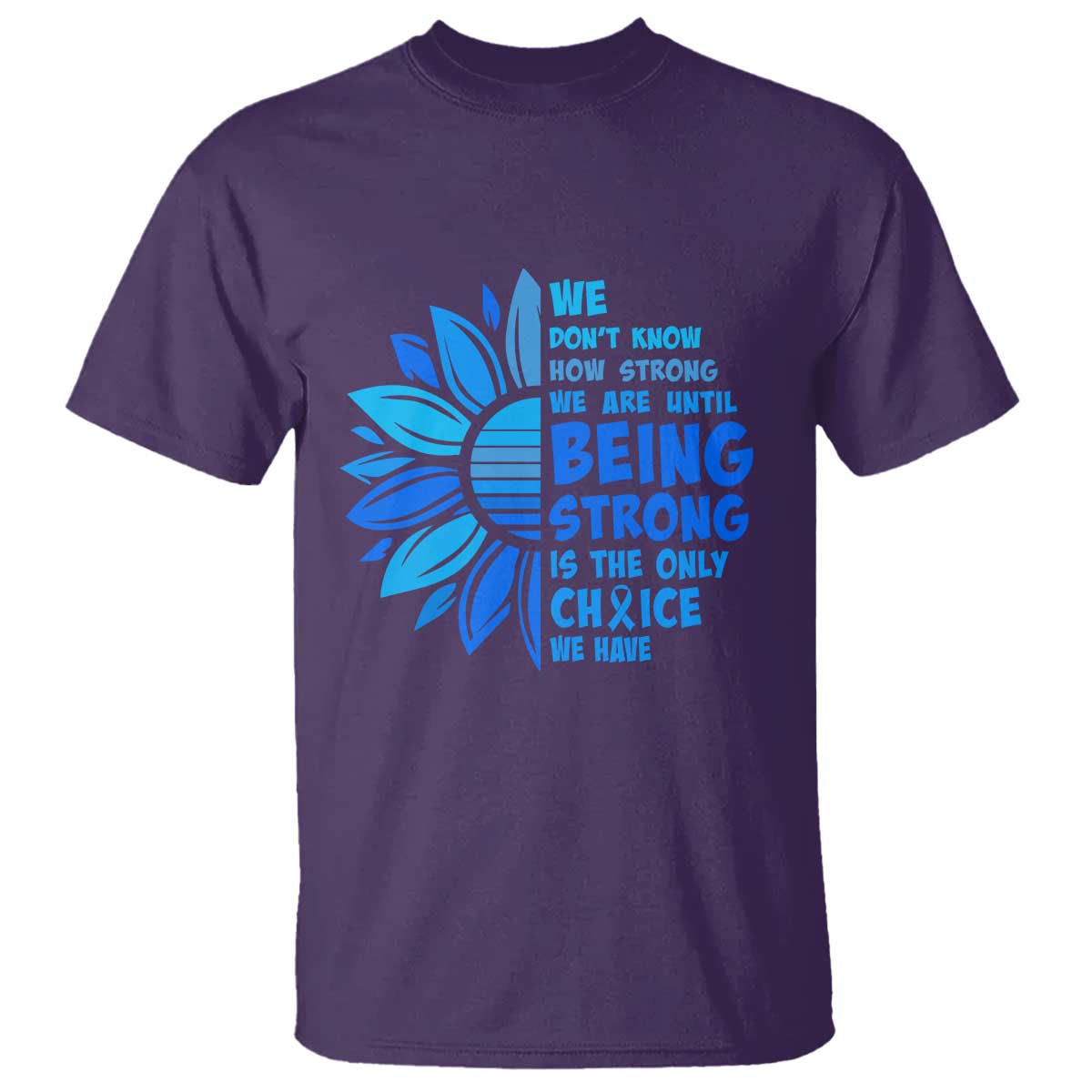 ALS Support T Shirt Blue Ribbon Stronger Survivor