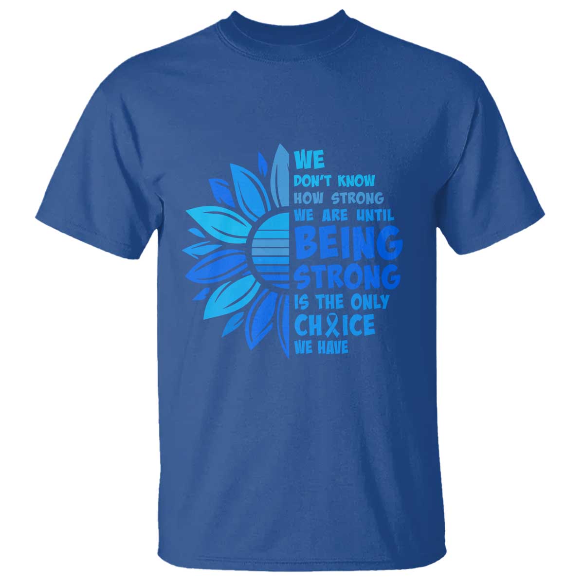 ALS Support T Shirt Blue Ribbon Stronger Survivor