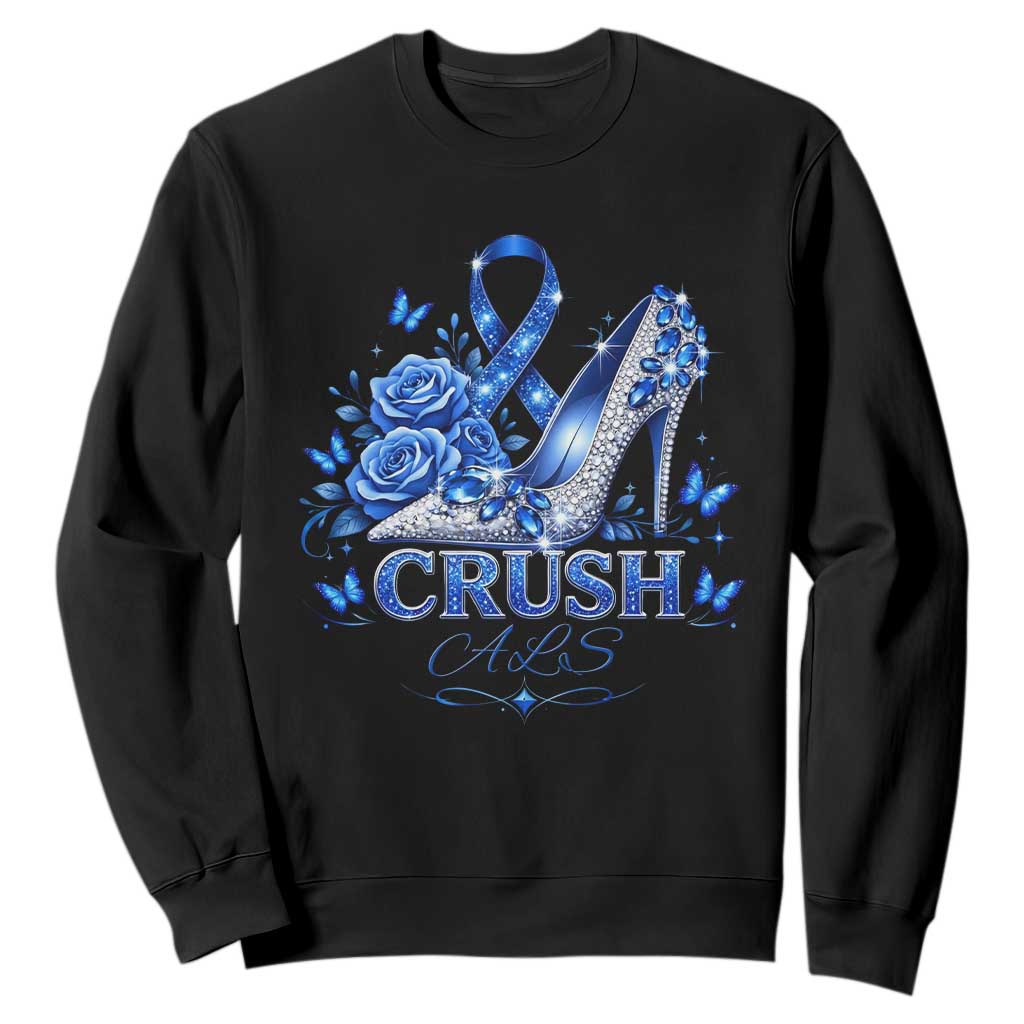 ALS Support Sweatshirt Blue Ribbon Women Crush ALS