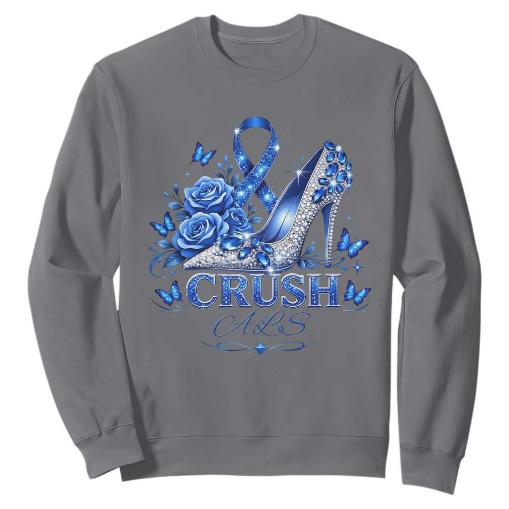 ALS Support Sweatshirt Blue Ribbon Women Crush ALS