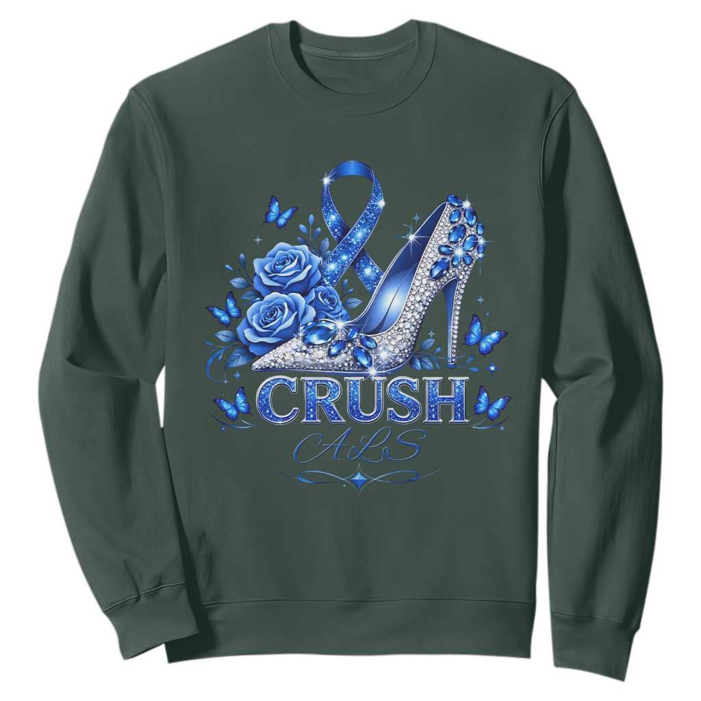 ALS Support Sweatshirt Blue Ribbon Women Crush ALS