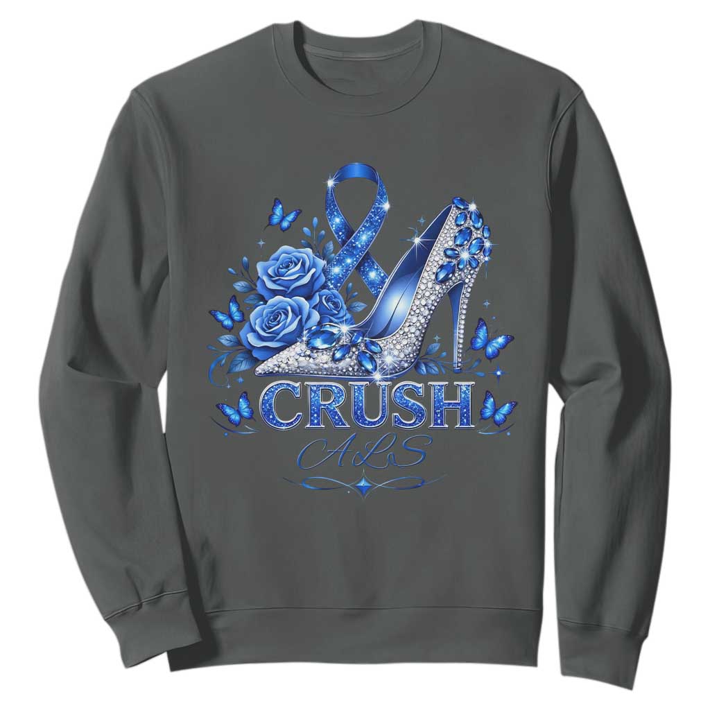 ALS Support Sweatshirt Blue Ribbon Women Crush ALS