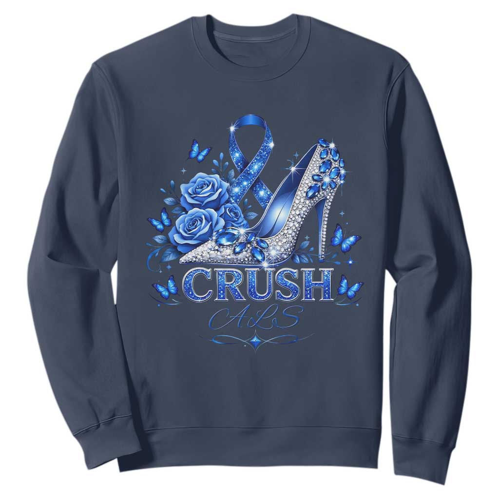 ALS Support Sweatshirt Blue Ribbon Women Crush ALS