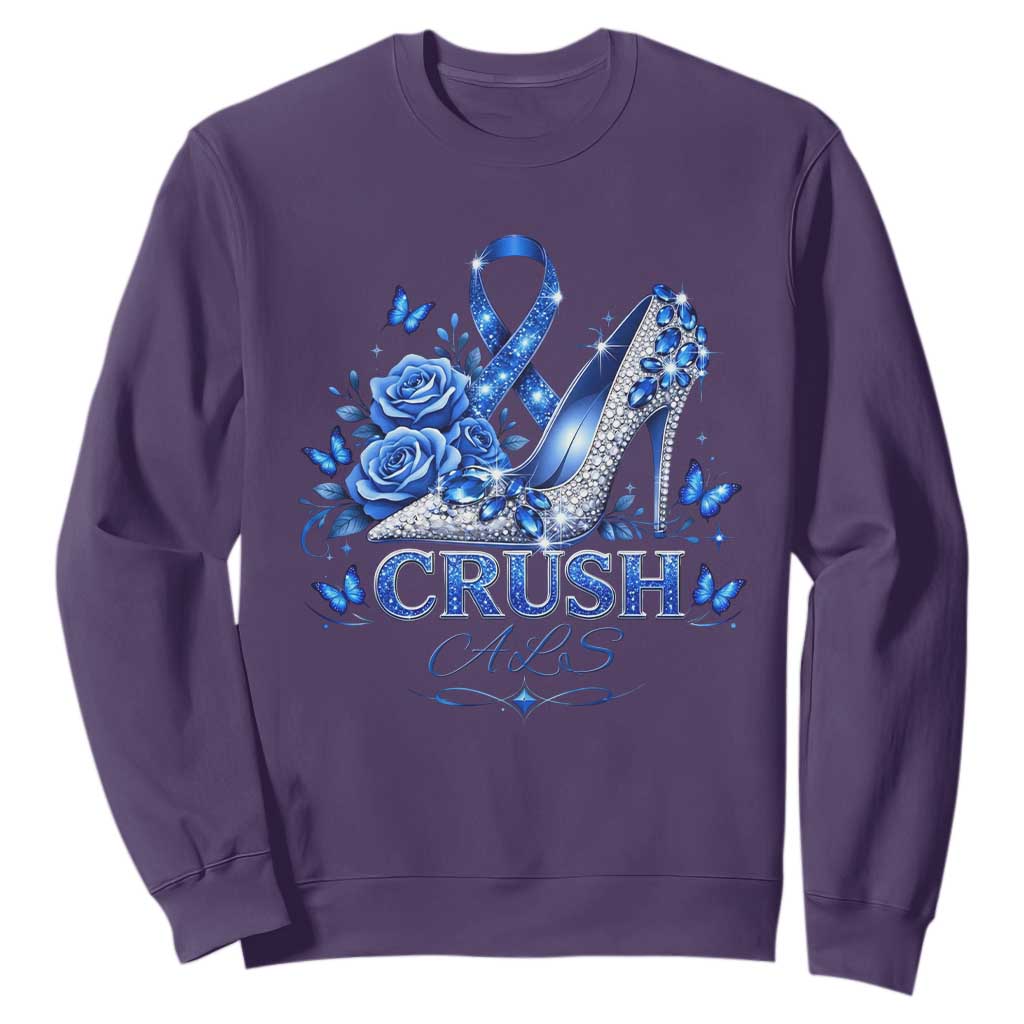 ALS Support Sweatshirt Blue Ribbon Women Crush ALS