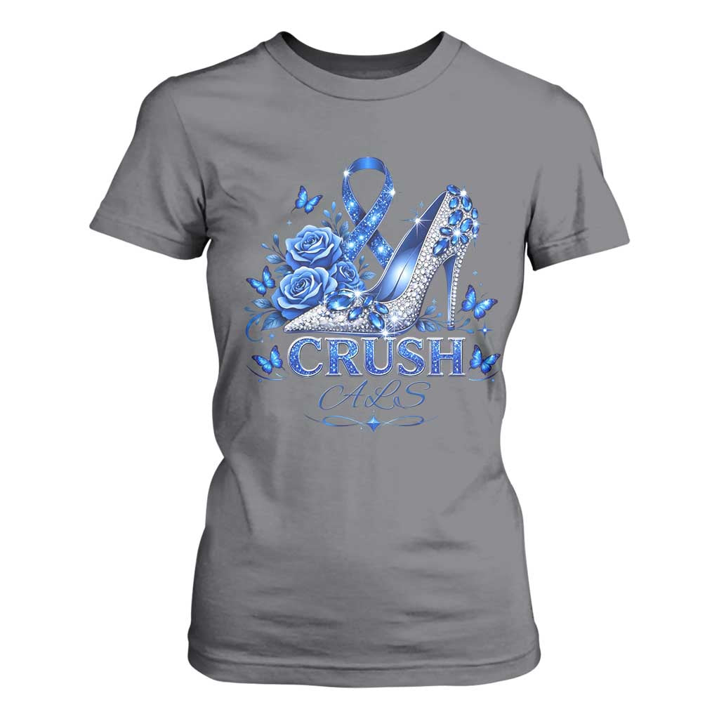 ALS Support T Shirt For Women Blue Ribbon Women Crush ALS
