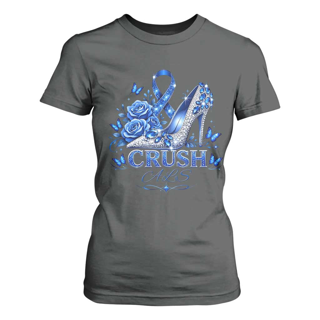 ALS Support T Shirt For Women Blue Ribbon Women Crush ALS