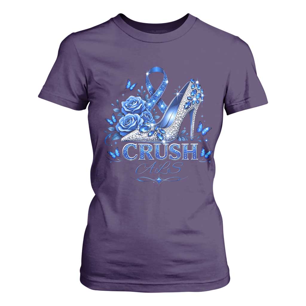 ALS Support T Shirt For Women Blue Ribbon Women Crush ALS
