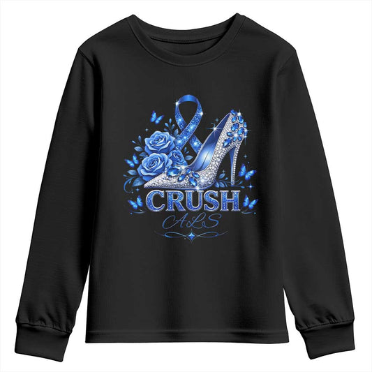 ALS Support Youth Sweatshirt Blue Ribbon Women Crush ALS