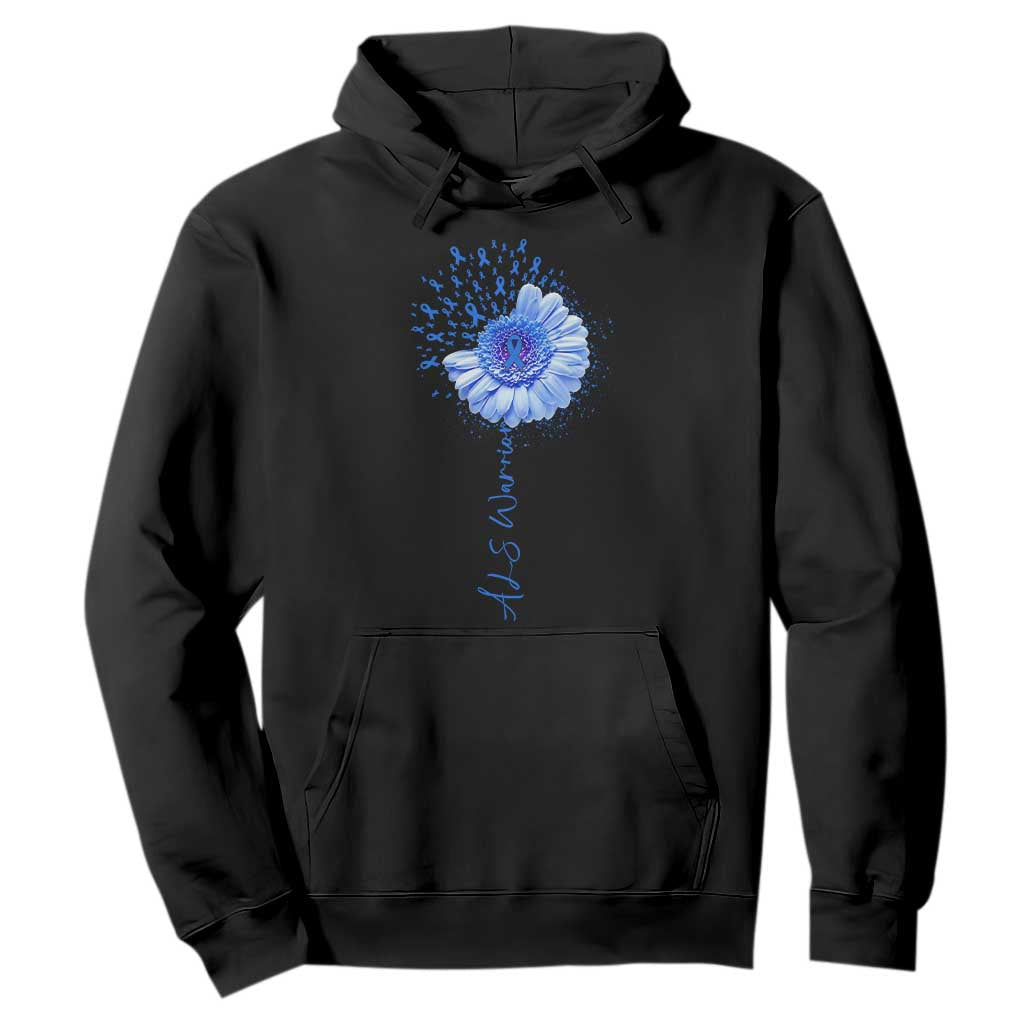ALS Warrior Support Blue Ribbon Sunflower Hoodie