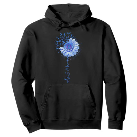 ALS Warrior Support Blue Ribbon Sunflower Hoodie