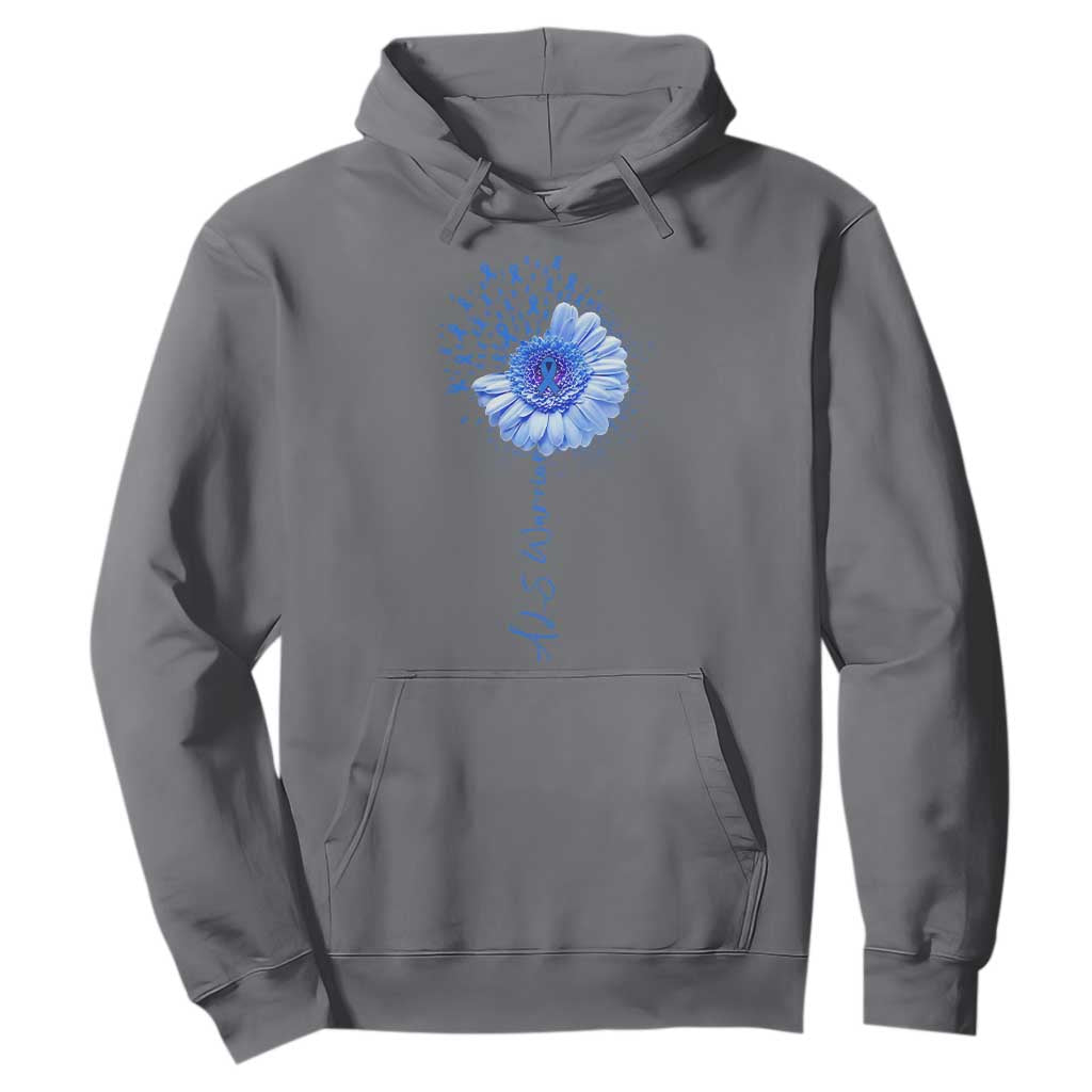 ALS Warrior Support Blue Ribbon Sunflower Hoodie