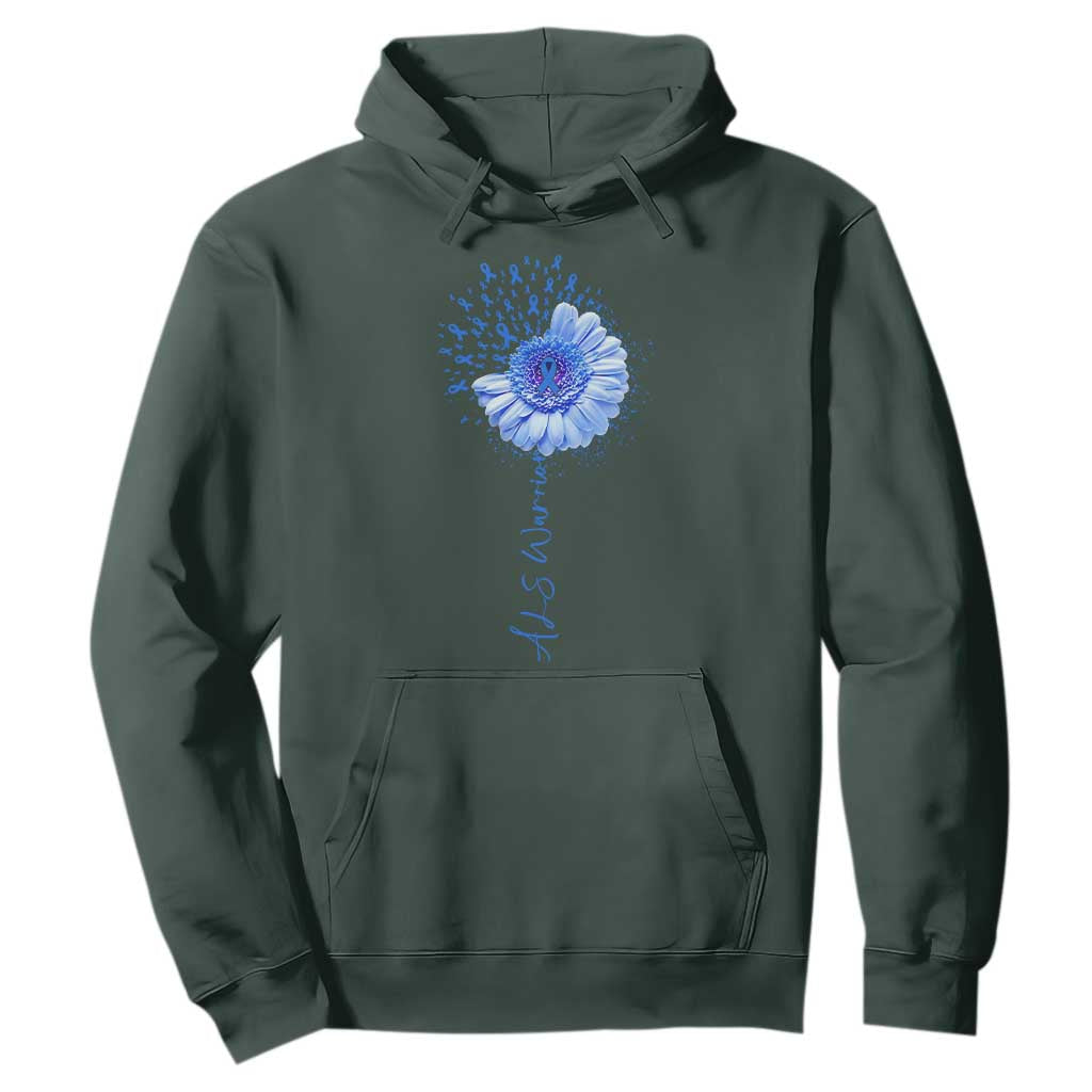 ALS Warrior Support Blue Ribbon Sunflower Hoodie