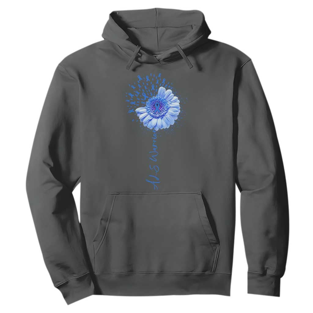 ALS Warrior Support Blue Ribbon Sunflower Hoodie