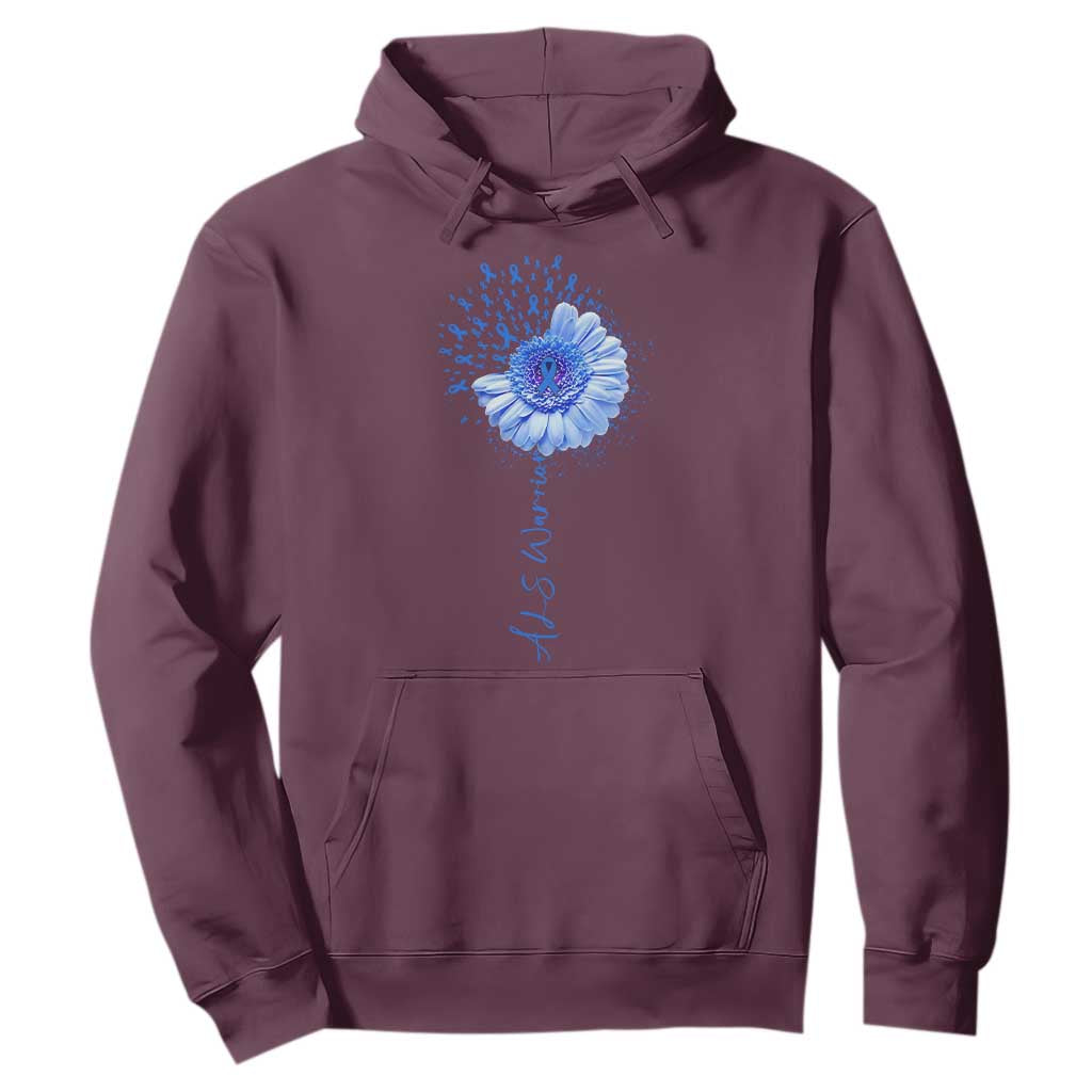 ALS Warrior Support Blue Ribbon Sunflower Hoodie